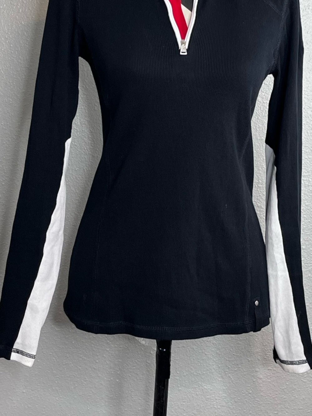L-RL Ralph Lauren Active Sz S Gold Equestrian Y2K Long-Sleeve Pull-Over Top - Picture 7 of 13